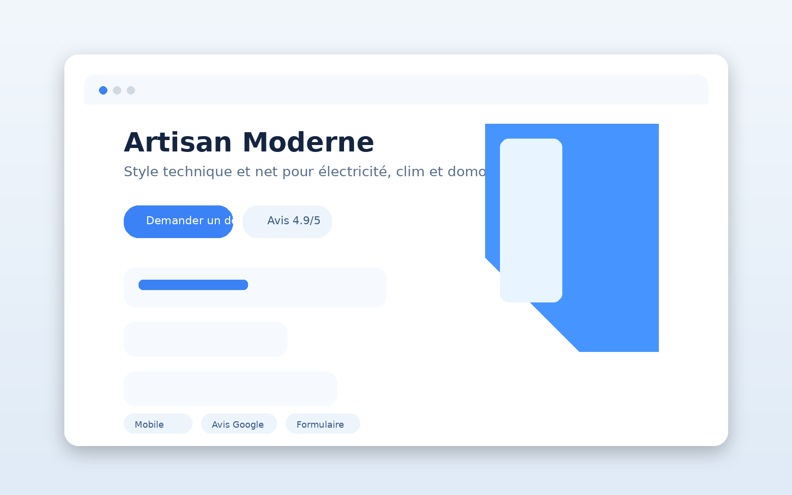 Aperçu du template Artisan Moderne
